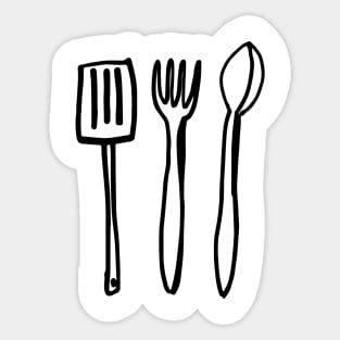 Retro Utensils Sticker